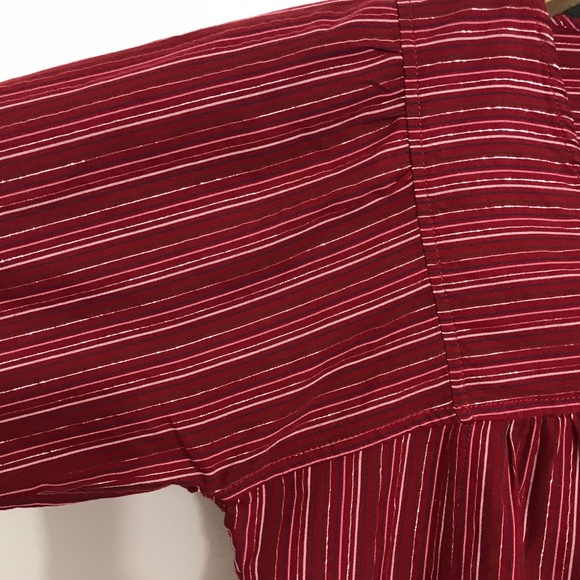 NWT Madewell Swingy Peasant Top in Metallic Stripe Size Medium - Picture 7 of 9